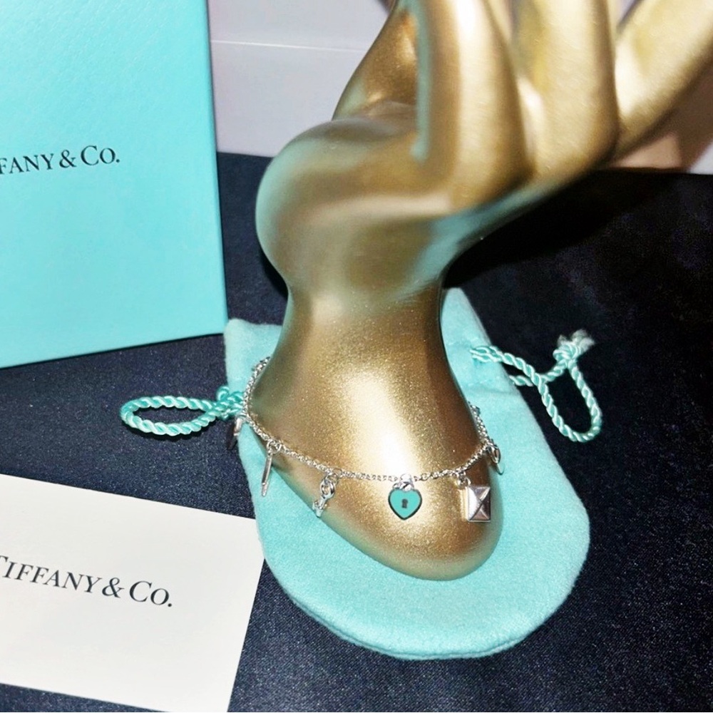 Authentic Tiffany & Co. RARE Mini Love Notes 925 Sterling Silver Charm Bracelet - Picture 10 of 12